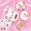 1000Pcs Pink Christmas Stickers Rolls Xmas Tree Santa Claus Nutcracker Snowman Self-Adhesive Decals Winter Wonderland Festive Holiday Party Favors DIY Crafts Gift Bottles Scrapbook Decor, 16 Designs view 3