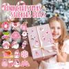 1000Pcs Pink Christmas Stickers Rolls Xmas Tree Santa Claus Nutcracker Snowman Self-Adhesive Decals Winter Wonderland Festive Holiday Party Favors DIY Crafts Gift Bottles Scrapbook Decor, 16 Designs view 4
