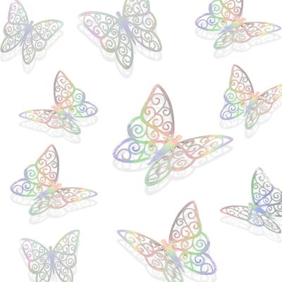 12 PCS Colorful Butterfly Cake Toppers 3D Hollow Butterflies Cake Decor Elegant Cake Decorations for Baby Shower Wedding Men Women Birthday Party Supplies