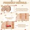 Essenhome 3D Wooden Toy Cars Display, Wall-Mounted for 42 Toy Cars, 1/64 Scale Model Car Organizer with Unique Patchwork Design view 3