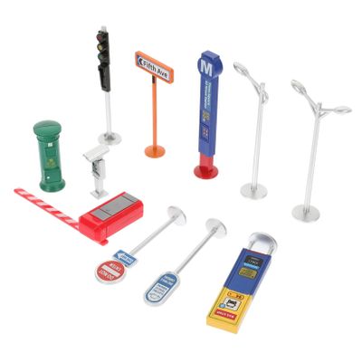 BESPORTBLE Traffic Signs Playset for Realistic Road and Street Model Educational Traffic Light and Safety Sign Demonstration for Preschool and Indoor Outdoor Learning