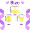 12 Pack Glitter Dinosaur Cupcake Toppers - Gold 1 Rex Dinosaur Cupcake Picks for Dinosaur Themed Baby Showers and First Year Birthday Party Cake Decorations. view 4
