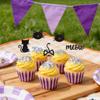 12-Piece Cute Black Glitter Cat Cupcake Toppers - "Meow" Cat Cupcake Decoration for Cat Lover Birthday & Baby Shower Cake Supplies view 3
