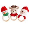 Personalized Baby Rattle, Custom Wooden Rattle Ring With Baby's Name or Date Handcrafted Crochet Bunny Rattles Newborn Gifts for Boy/Girl (StyleC) view 1