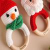Personalized Baby Rattle, Custom Wooden Rattle Ring With Baby's Name or Date Handcrafted Crochet Bunny Rattles Newborn Gifts for Boy/Girl (StyleC) view 2