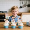 10-Piece Sea Turtle Cupcake Toppers Set - Ocean Theme Cupcake Decorations for Baby Shower, Gender Reveal, and 1st Birthday Parties for Boys Girls view 3