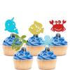 10-Piece Ocean Theme Cupcake Toppers Set - Underwater World Cake Decor for Baby Shower, Kids Ocean Birthday Party & Cake Decoration view 1