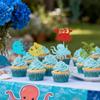 10-Piece Ocean Theme Cupcake Toppers Set - Underwater World Cake Decor for Baby Shower, Kids Ocean Birthday Party & Cake Decoration view 3