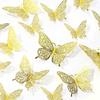 12 Pcs Butterfly Cake Toppers 3D Butterfly Wall Stickers Gold Butterfly Decorations for Birthday Party Baby Shower Wedding Cake Decor Wall Art Interior Decoration Kids Bedroom Party Supplies view 1