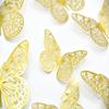 12 Pcs 3D Hollow Gold Butterfly Cake Toppers Elegant Butterfly Decorations for DIY Birthday Wedding Party Cakes & Home Wall Decor Supplies view 1