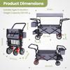 Foldable Wagons with Removable Canopy, Reversible Handlebar, 220lbs Weight Capacity, Folding Wagon for Ages 1+ Years Suitable for Family Travel, Cargo view 3