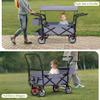 Foldable Wagons with Removable Canopy, Reversible Handlebar, 220lbs Weight Capacity, Folding Wagon for Ages 1+ Years Suitable for Family Travel, Cargo view 4