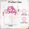 12 PCS Oh Baby Cupcake Topper with Rose Red Glitter Love Cupcake Decoration for Valentine's Day Baby Shower Kids Birthday Party Cake Decorating Supplies view 4