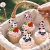 12 Pieces One Cow Cupcake Toppers - Pink Glitter Cow Themed Cupcake Decor, Perfect for Boy and Girl Cupcake Toppers for Baby Showers view 2