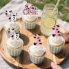 12 Pieces One Cow Cupcake Toppers - Pink Glitter Cow Themed Cupcake Decor, Perfect for Boy and Girl Cupcake Toppers for Baby Showers view 4