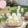 12-Piece Round Zoo Animal Cupcake Toppers - Jungle Theme Cake Decor for Kids' Birthdays & Baby Showers - Party Supplies view 2