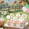 12-Piece Round Zoo Animal Cupcake Toppers - Jungle Theme Cake Decor for Kids' Birthdays & Baby Showers - Party Supplies view 3