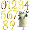 10 PCS Acrylic Side Insert Cake Topper Gold 0 to 9 Numbers Cake Decor for Weddings Birthday Parties Decoration Supplies view 1