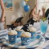 12Pcs Shark Fin Cupcake Topper -Black Glitter Shark Decoration, Ocean Animal Cupcake Toppers for Ocean Animals Shark Theme Kids Birthday Parties view 2