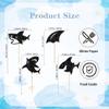 12Pcs Shark Fin Cupcake Topper -Black Glitter Shark Decoration, Ocean Animal Cupcake Toppers for Ocean Animals Shark Theme Kids Birthday Parties view 4