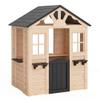 Outdoor Kids Playhouse, Toddler Playhouse Wooden for Kids Ages 3-10, with Sink, Stove, Flower Pot Holders, Phone, Kitchen with Food Kitchenware Tableware view 1