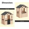 Outdoor Kids Playhouse, Toddler Playhouse Wooden for Kids Ages 3-10, with Sink, Stove, Flower Pot Holders, Phone, Kitchen with Food Kitchenware Tableware view 2