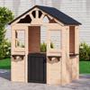 Outdoor Kids Playhouse, Toddler Playhouse Wooden for Kids Ages 3-10, with Sink, Stove, Flower Pot Holders, Phone, Kitchen with Food Kitchenware Tableware view 3