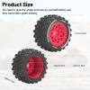1/18 RC Car Tires and Wheels, daitoku 12mm Hex RC Truck Tires for 1/18 ARRMA Granite Typhon WLtoys A949 MJX Hyper Go H16 - Style A (Red) view 4