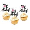 12Pcs Black Glitter Cow Oh Baby Cupcake Toppers, Farm Animals Cupcake Decorations Gender Reveal Theme Baby Shower Kids Boys Girls Birthday Party Cake Decorations Supplies view 1