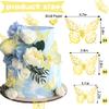 12 Pcs 3D Butterfly Cake Toppers Gold Cake Decor Multifunction Butterfly Wall Stickers for Home Living Room Bedroom Decoration Wedding Birthday Party Supplies view 4
