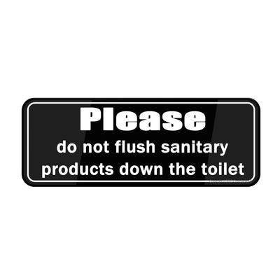 Acrylic 3 X 10 Inch Do Not Flush Hygiene Products Baby Wipes Down Toilet Suitable for Doors Or Walls, Easy Installation, Premium Acrylic Design,