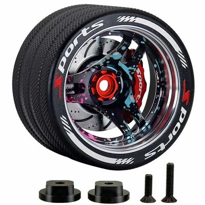 Aluminum Alloy RC Transmitter Hand Wheel Handwheel for SANWA MT4 MT5 M12 M17, FUTABA 4PX 7PX 10PX, FLYSKY NB4 NB4Pro NB4Lite, WFLY X9 Transmitter Remote Control (Style C-Blue-Pink)