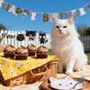 12-Piece Cute Black Cat Cupcake Toppers Set - Glitter Cat Cake Decorations for Cat Lover Birthday Parties, Baby Showers & Party Decor view 2