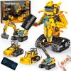 5in1 STEM Robot Building Kits for Kids 6-14, Remote & APP Controlled STEM Excavator/Bulldozer/Crane/Robot Building Toys, 736 Pcs Educational Building Sets for Kids, Erector Sets Gifts for Boys Girls view 1
