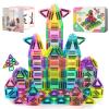 BAIJLE 140PCS Mini Magnetic Tiles, Portable Magnetic Toys Travel Set with Iron Case for Kids Ages 4-8,Creativity Boosting Building Toys Set,Toddler Puzzle Birthday Gift Toys for Boys and Girls Ages 3+ view 1