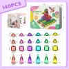 BAIJLE 140PCS Mini Magnetic Tiles, Portable Magnetic Toys Travel Set with Iron Case for Kids Ages 4-8,Creativity Boosting Building Toys Set,Toddler Puzzle Birthday Gift Toys for Boys and Girls Ages 3+ view 2