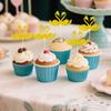 12Pcs Gold Swan Cupcake Topper with Crown - Hollow Design Swan Cupcake Decoration, Elegant Swan Cake Toppers for Baby Shower Kids Birthday Party Supplies Cake Decoration view 2