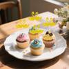 12Pcs Gold Swan Cupcake Topper with Crown - Hollow Design Swan Cupcake Decoration, Elegant Swan Cake Toppers for Baby Shower Kids Birthday Party Supplies Cake Decoration view 3