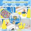 Ytonisld Mini Inflatable Bounce House with Ball Pit, 5 in 1 PVC Kids Bouncy Castle with Electric Air Pump, Small Crown Jump House for Kids Ages 3-8, Toddlers Playhouse Bouncer, Indoor/Outdoor view 3