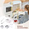 Play Kitchen Set for Kids, Wooden Kids Kitchen Playset with Real Lights & Sounds, Interactive Toy Kitchen with Felt Boxes for Storing Kitchen Utensils and Ice Maker Toy Accessories (Soft White) view 4