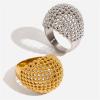 IREAKZGN Fashion Women Ball Beads Hollow Stackable Rings Stainless Steel Jewelry Party Jewelry Women 1Pcs(JDR0305021-S-7) view 1