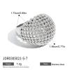 IREAKZGN Fashion Women Ball Beads Hollow Stackable Rings Stainless Steel Jewelry Party Jewelry Women 1Pcs(JDR0305021-S-7) view 2