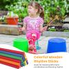yeeplant 48-Count Wooden Rhythm Sticks for Young Kids, 12 Percussion Sticks, Colorful Music Instruments for Classroom & Activities, 6 Bright Colors view 2