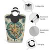 YPPAHHHH Laundry Hamper Sea Nautical Compass Vintage Turtles Laundry Baskets Collapsible Waterproof Washing Clothes Hamper Large Storage Bin with Handles for Bathroom Bedroom Nursery Kid's Room view 4