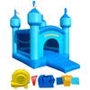 JumpYeah Inflatable Bounce Castle House,Blue Indoor/Outdoor Bouncer with Slide, Castle Spires & Rainbow Decor,127 x 94 x 106 Inches, Backyard Jumper Toy with Blower for Kids 3-10 Year olds view 1