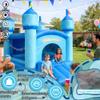 JumpYeah Inflatable Bounce Castle House,Blue Indoor/Outdoor Bouncer with Slide, Castle Spires & Rainbow Decor,127 x 94 x 106 Inches, Backyard Jumper Toy with Blower for Kids 3-10 Year olds view 4