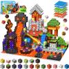 150PCS Magnetic Building Blocks - 6 Big Magnetic Base Building STEM Toys, Magnet Cube Game for Kids, Build Mine Castle Volcano World for Boys Girls Age 3-5 4-8 8-12, Sensory Outdoor Travel Toys Gifts view 1