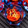 ARUOHHA DND Resin Dice Gazes Eye Dice Blue Red Liquid Core Flaming RPG Sharp Edged Dice Set with Gift Box, Polyhedral D and D Dice Set Compatible with Dungeons Dragons Role Playing Game D20 D6 view 1