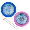 OLYCRAFT 2Pcs Ocean Drums with 2Pcs Wood Drumstick Wave Bead Drums with Fish Pattern 7 Inch Sea Sound Drum with Wave Beads Sea Sound Musical Percussion Instrument for Home Supplies view 1
