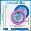 OLYCRAFT 2Pcs Ocean Drums with 2Pcs Wood Drumstick Wave Bead Drums with Fish Pattern 7 Inch Sea Sound Drum with Wave Beads Sea Sound Musical Percussion Instrument for Home Supplies view 2
